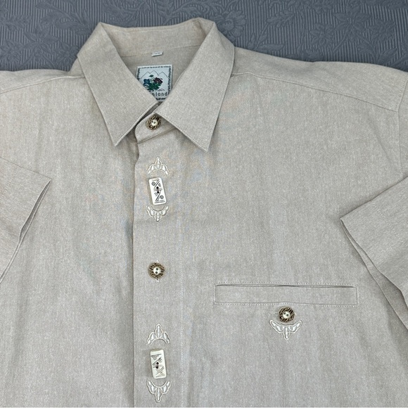 Alpenland Cotton Button Up Shirt 17.5”Collar / 53” Chest - Picture 10 of 11